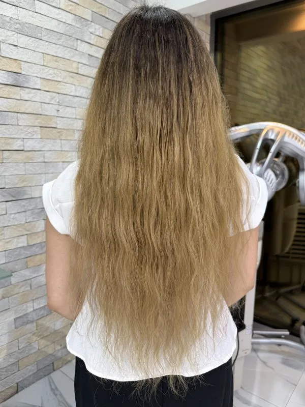 Nano extensions dubai transformation long hair